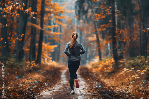 Autumn Forest Running: Inspiring Fitness with Nature and Beautiful Scenery