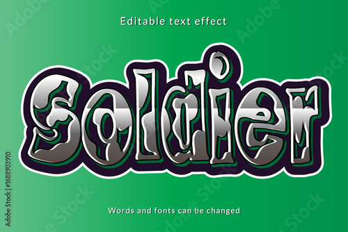 Soldier 3d text effect
