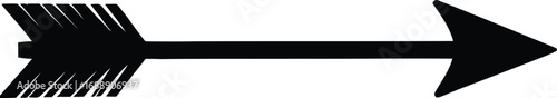 Foto Arrow Icon Vector, Black Silhouette of Traditional Arrow Symbol with Pointed Tip