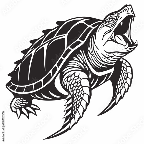 Wallpaper Mural Aggressive snapping turtle with open mouth and sharp teeth Torontodigital.ca