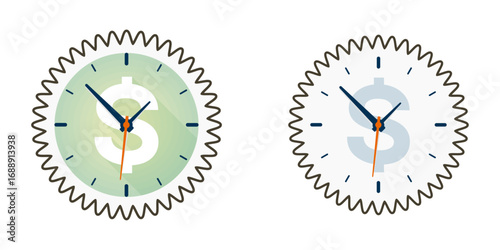 Time Is Money Clock Illustration with Dollar Symbol Concept