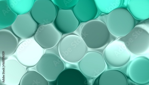 Gradient green circles, asymmetrical and arranged shades. Digital painting drawn and edited on a tablet, in an abstract style used for design and backgrounds ,and not AI.