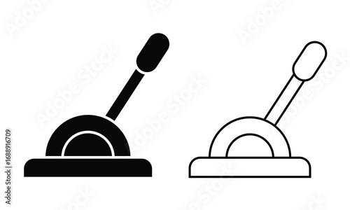 Lever icon vector set. Silhouette of lever symbol and sign with outline. Lever Vector illustration.