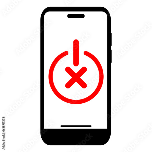 Phone With Off Sign, Simple Icon Vector Design, best used for presentation, application, web and banner