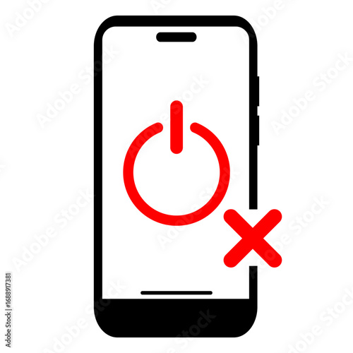 Phone With Off Sign, Simple Icon Vector Design, best used for presentation, application, web and banner