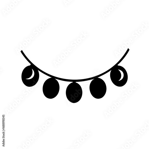 Elegant Minimalist String of Beads Decoration Hanging in Classic Black and White