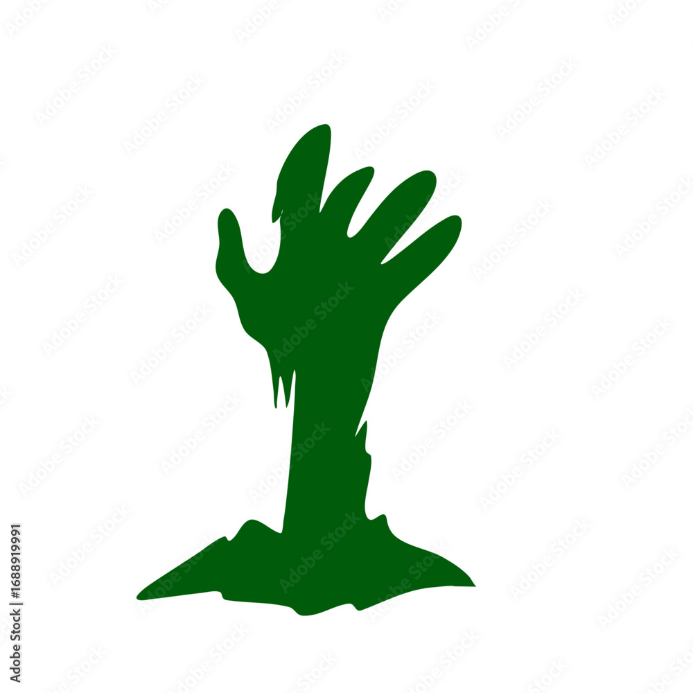 Fototapeta premium Zombie hand green silhouette 
