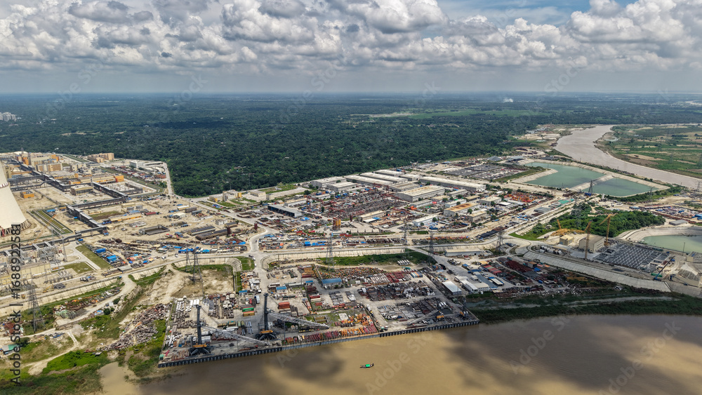 Fototapeta premium nuclear power plant, industrial area, power station