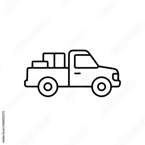 Truck with Boxes Modern Icon Design for Logistics and Transportation