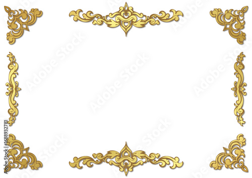 Classy vintage border for invitation and certificate in gold color