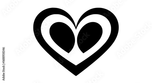 Interesting heart black white icon