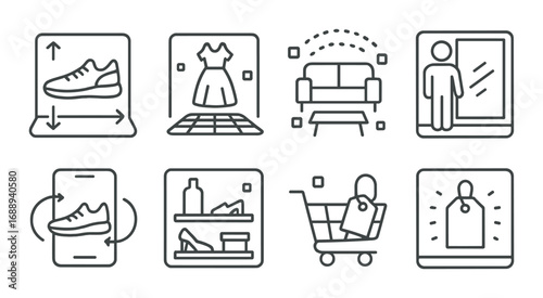 Augmented reality shopping concepts with shoes, fashion, and furniture