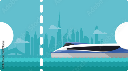 Water Taxi Dubai / Vector Illustration