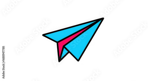 Free Download Cyan Pink Paper Airplane Icon - GFXLoad