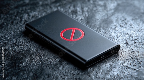 Power Bank with Red Warning Symbol