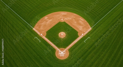 Aerial view of a baseball diamond