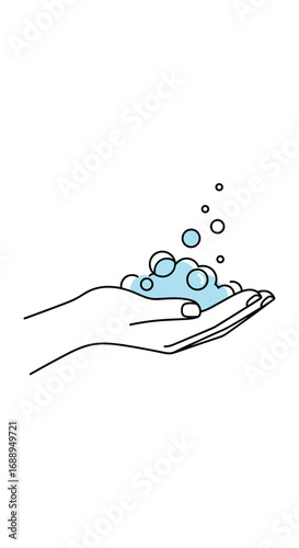 Hand hygiene bubbles for cleansing and sanitizing protection against germs