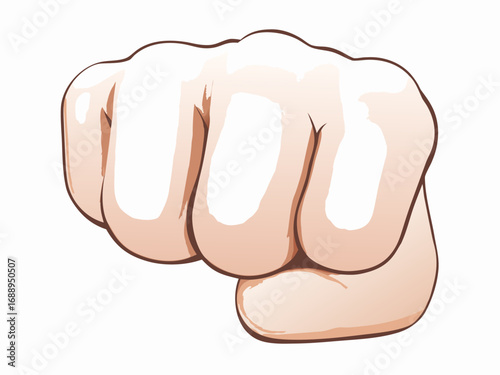 Close-up of a clenched fist, powerful punch illustration