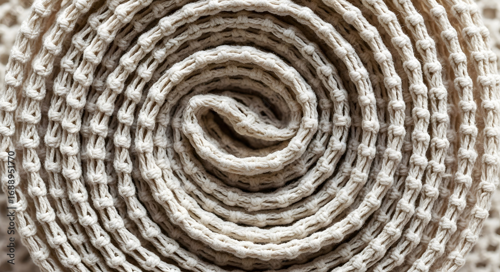 Fototapeta premium Close-up of Rolled Natural Fiber Fabric Texture material