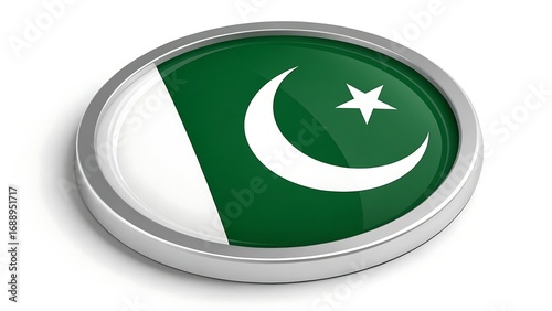 Round Pakistan Flag Vector Icon – Circle Button Design