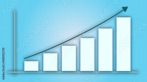 Business Growing Animation with bar chart