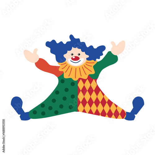 Circus chapito. Vector characters of clown, juggler and magician on stage