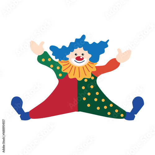 Circus chapito. Vector characters of clown, juggler and magician on stage