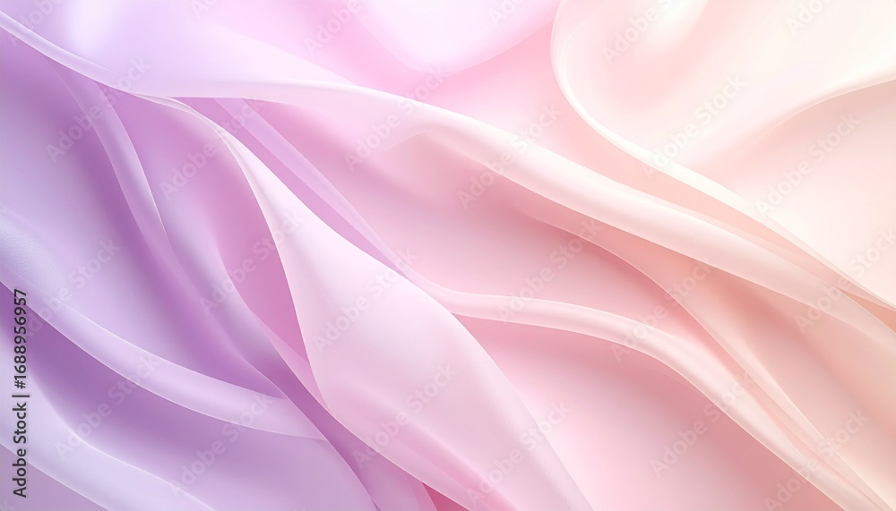 Obraz premium Beautiful soft pastel fabric gracefully flowing, creating an elegant backdrop.