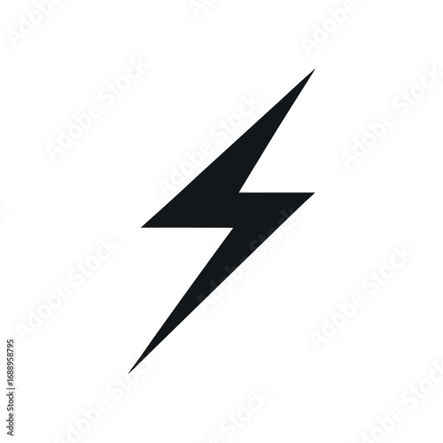 Lightning bolt icon. Flash symbol, thunderbolt, blitz lightnings strike sign. Electric energy black silhouettes, power concept. Vector isolated dynamic sports logo set
