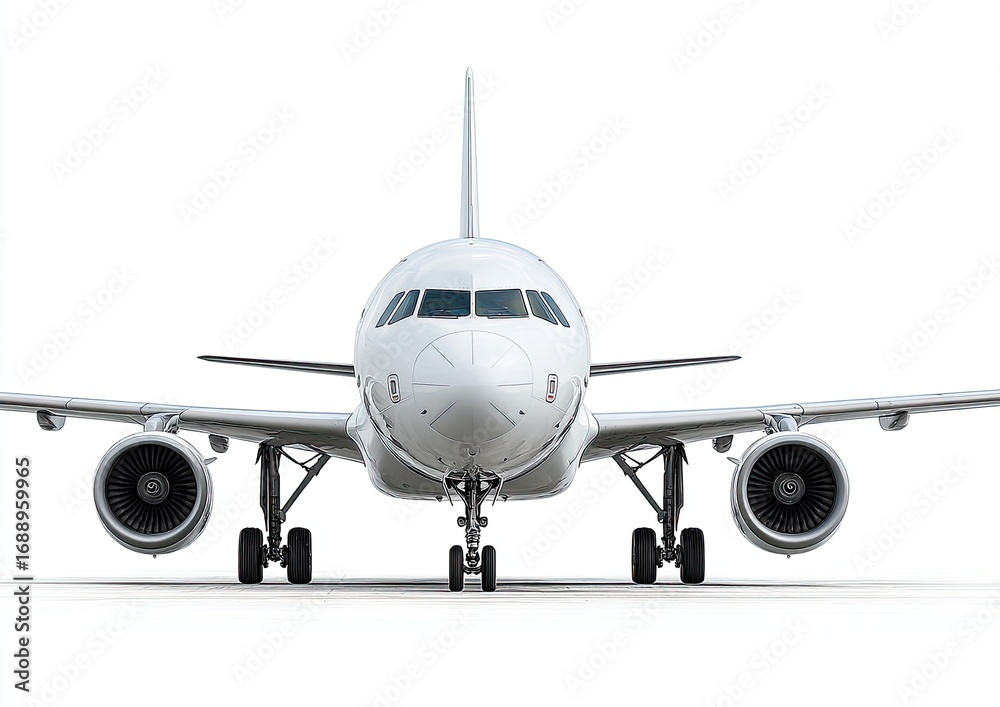 Naklejka premium Front view of a modern passenger jet