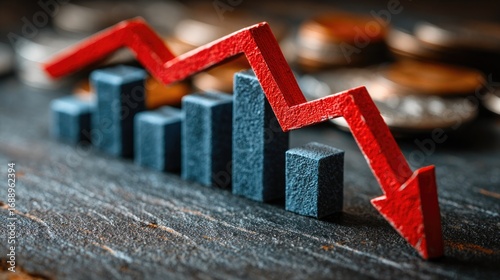 Financial crisis and economic downturn concept