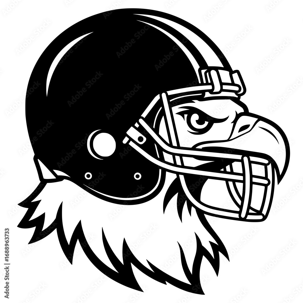 Fototapeta premium Eagle Head in American Football Helmet, Eagle SVG, Football SVG, Mascot SVG, Sport Logo SVG