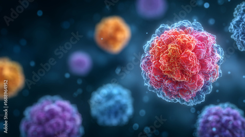 Biotechnology-inspired visualization of adaptive immune response: immune modulation, checkpoint inhibitors, therapeutic antibodies, and cancer vaccines illustrated in a futuristic