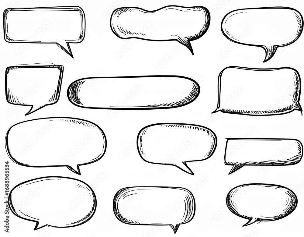 Obraz premium 手描き風の矢印と吹き出しセット