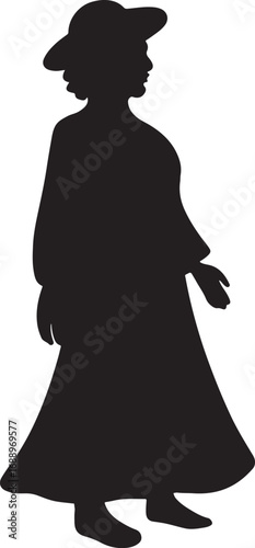 Boneco de Olinda silhouette vector of traditional giant puppet from Brazilian carnival and folklore.