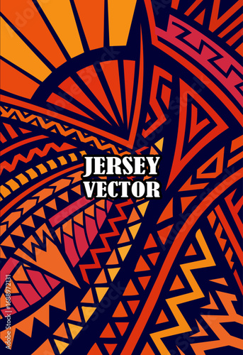 Abstract Tribal Art Jersey, Tongan inspired Polynesian jersey, Tribal Jersey Vector, club players Jersey, traditional ethnic design for player, Jersey fashion template.