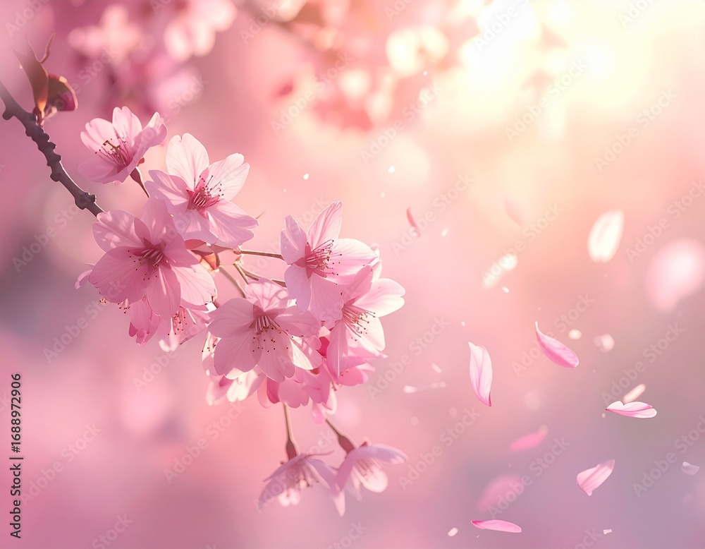 Naklejka premium 桜舞う春の光景