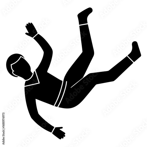 Man Falling Back Hazard Vector Icon Illustration
