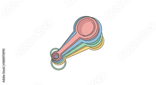 A Set of Colorful Stacked Measuring Spoons Perfect for Baking and Cooking Kitchen Utensils Essential for Precise Ingredient Measurements