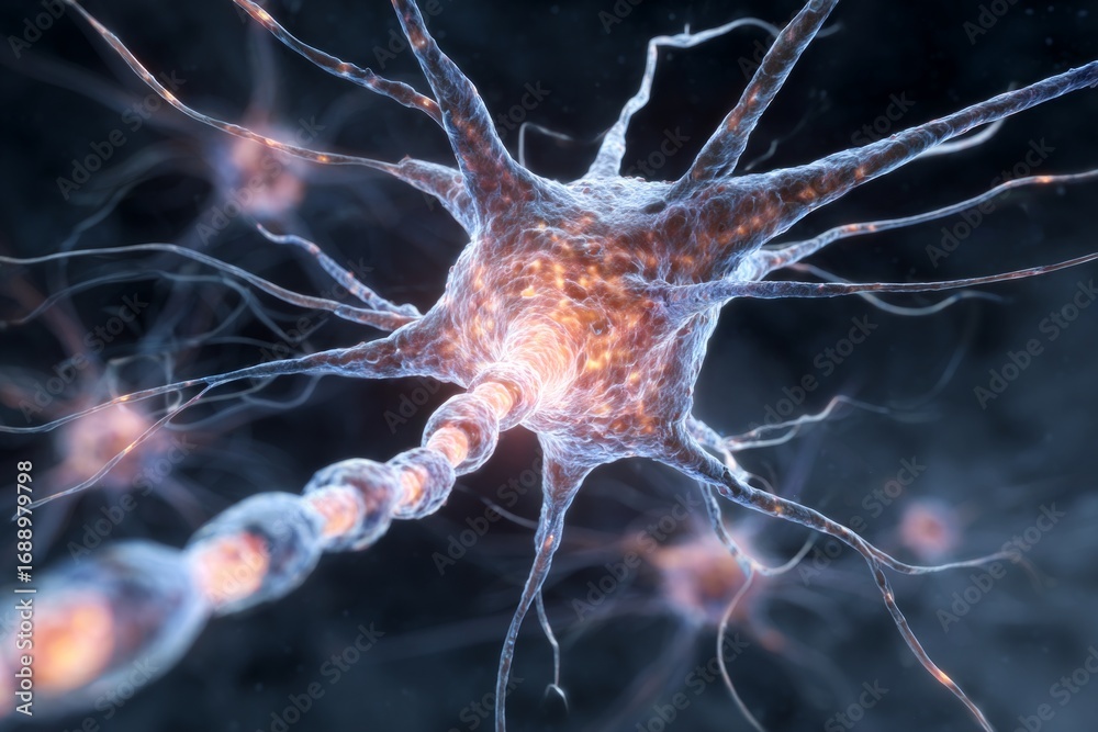 Obraz premium Neurotransmitter release during stress and anxiety.