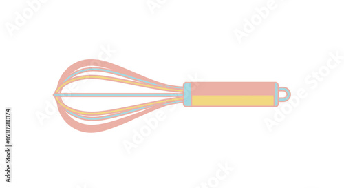 A Colorful Balloon Whisk with a Stylish Handle Perfect for Baking and Culinary Preparation Needs