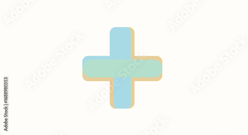A Soft Pastel Gradient Plus Sign Symbol Representing Addition and Positivity with a Subtle Shadow Effect