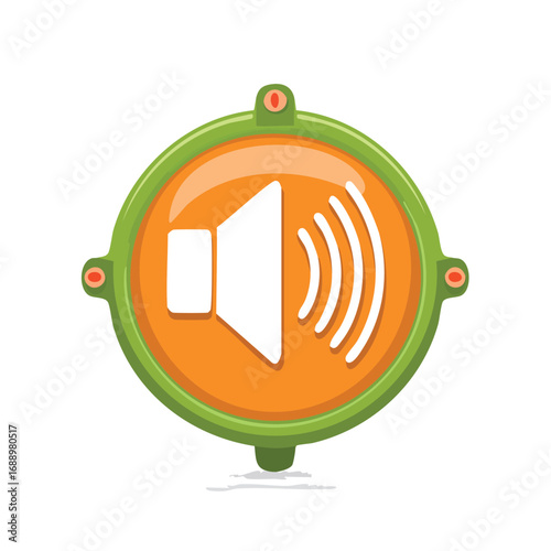 Loudspeaker Icon with Orange Background - AI Generated