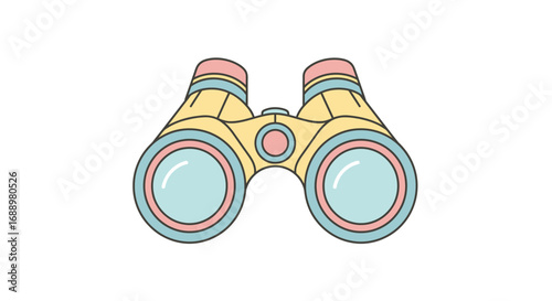 An Illustrated Pair of Binoculars Ready for Observing Distant Objects and Exploring the World Around You With Clear Vision