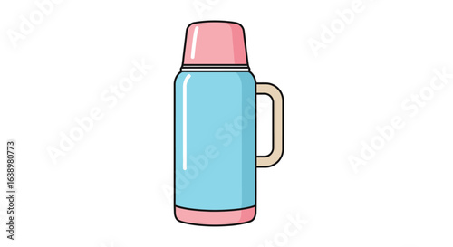 Retro Style Insulated Beverage Thermos with Handle for Hot and Cold Drinks