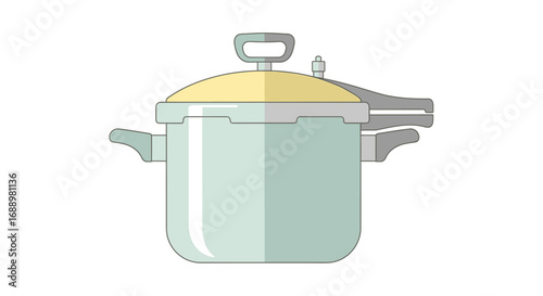 Modern Kitchen Appliance for Fast and Efficient Cooking Illustrated with a Simple Flat Design Style