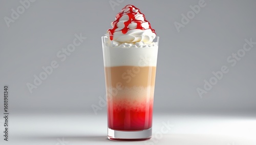 Wallpaper Mural A layered cold drink with whipped cream and red syrup topping in a clear glass. Torontodigital.ca