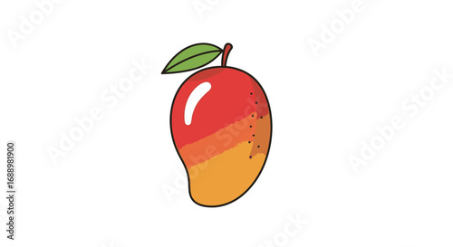 Vibrant Mango Fruit Illustration A Delicious Tropical Treat Full of Sweetness and Flavor for Healthy Eating and Refreshing Juices