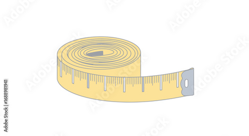 A flexible yellow fabric tape measure with clear markings for precise measurement in crafting and tailoring