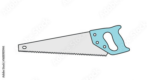 A Versatile Hand Saw Featuring a Durable Metal Blade and Ergonomic Blue Handle for Various Cutting Tasks in Home Improvement and Woodworking Projects